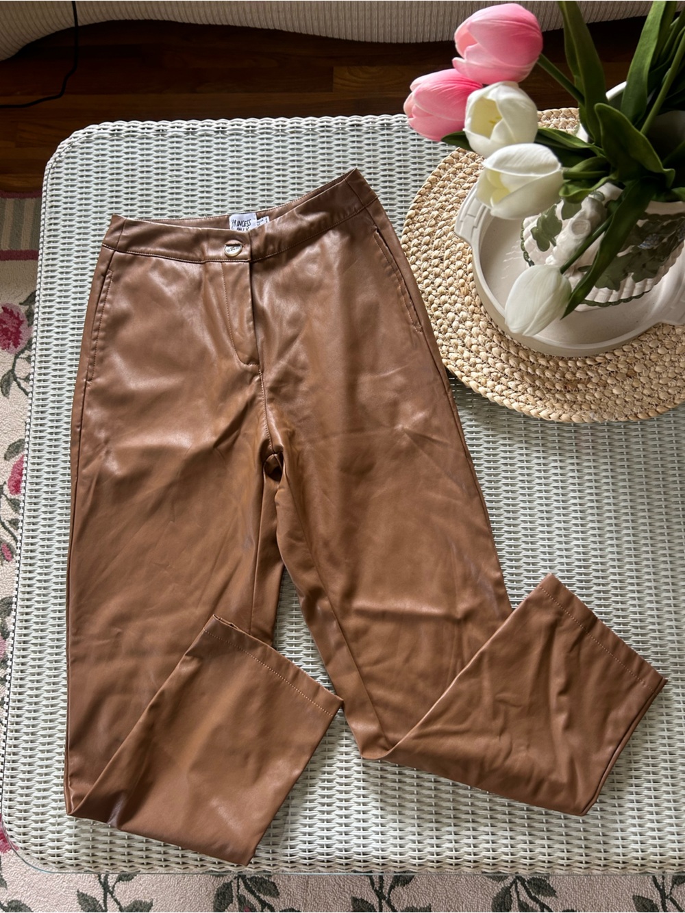 Princess Polly Brown Faux Leather Pants